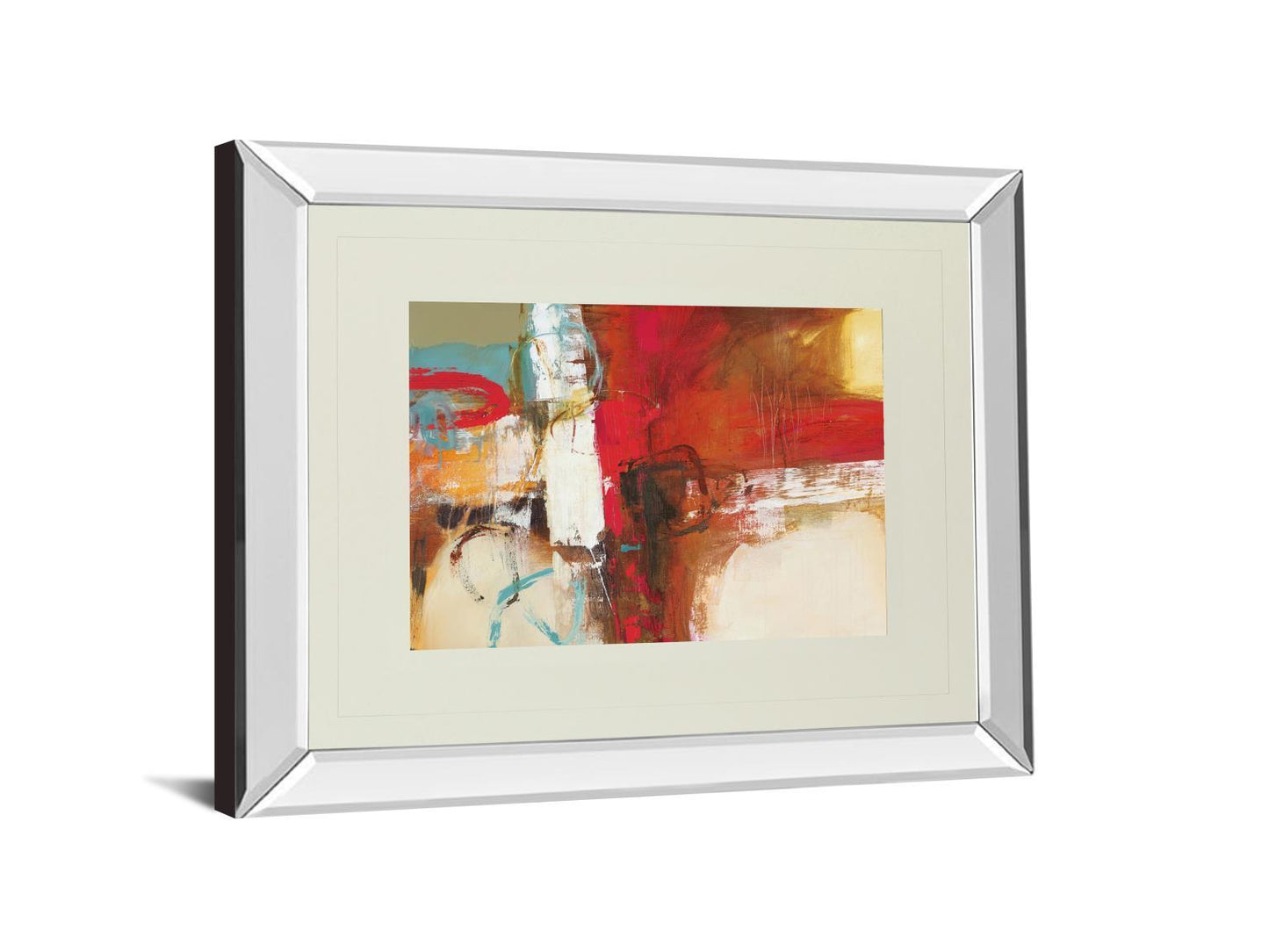 Woven By Natasha Barnes - Mirror Framed Print Wall Art - Red