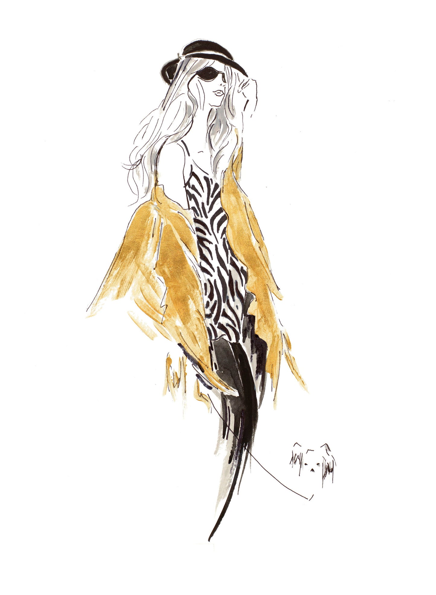 Fashion Sketch II By Patricia Pinto - White