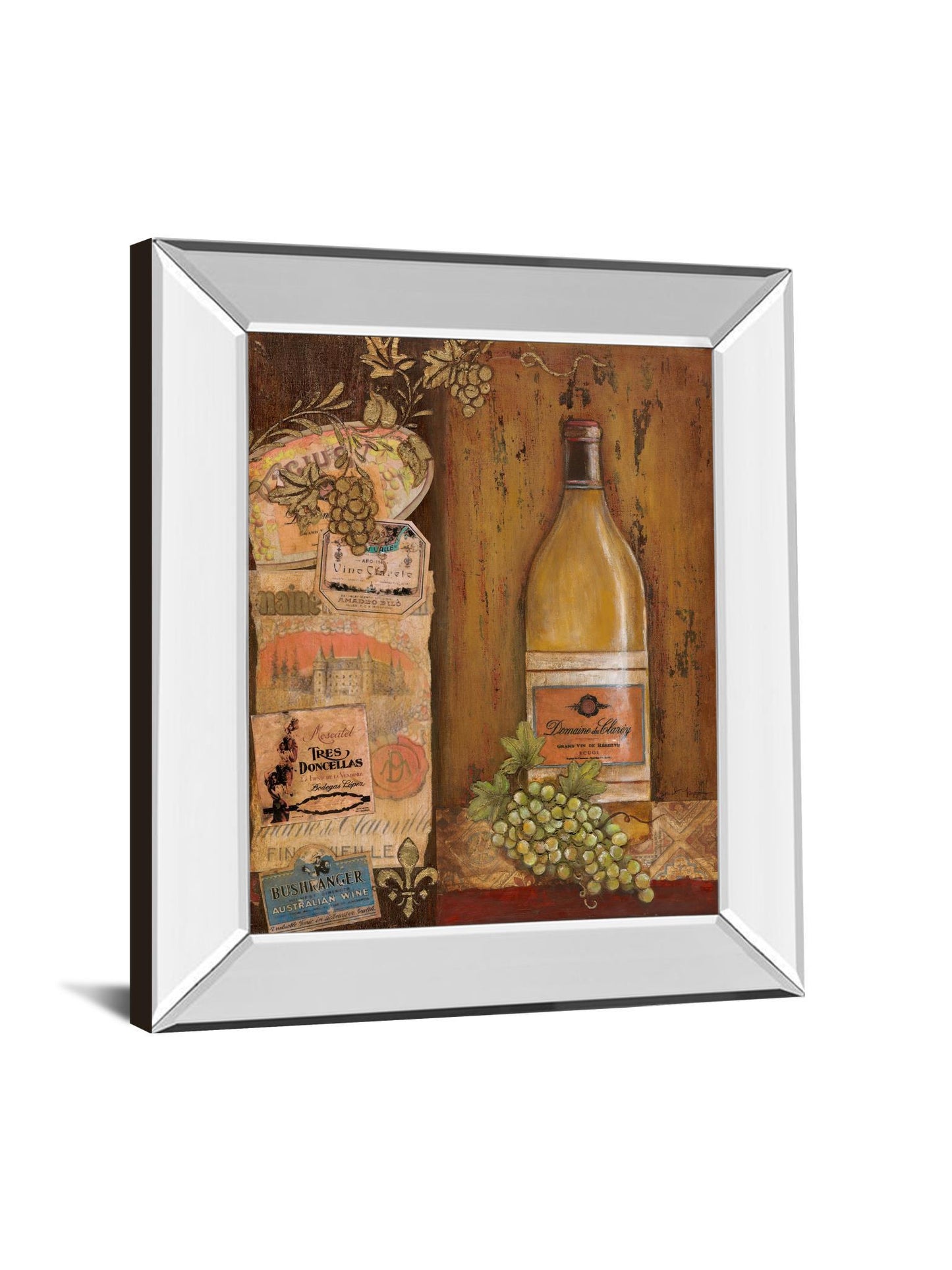 Vintage White By Tava Studio - Mirror Framed Print Wall Art - Beige