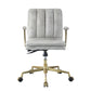 Damir - Office Chair - Vintage White Top Grain Leather & Chrome