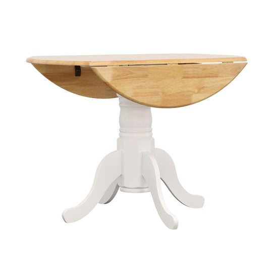 Allison - Round Drop Leaf Extension Dining Table - White