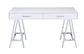 Coleen - Desk - White High Gloss & Chrome Finish