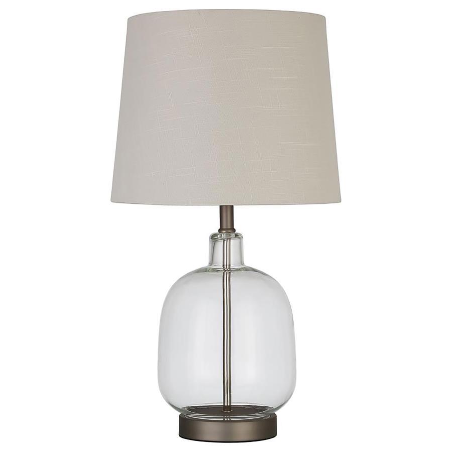 Costner - Empire Shade Clear Glass Table Lamp - Nickel