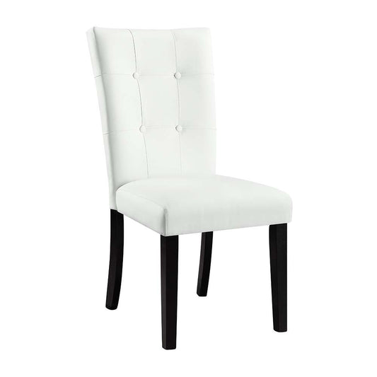 Hussein - Side Chair (Set of 2) - White PU & Black Finish