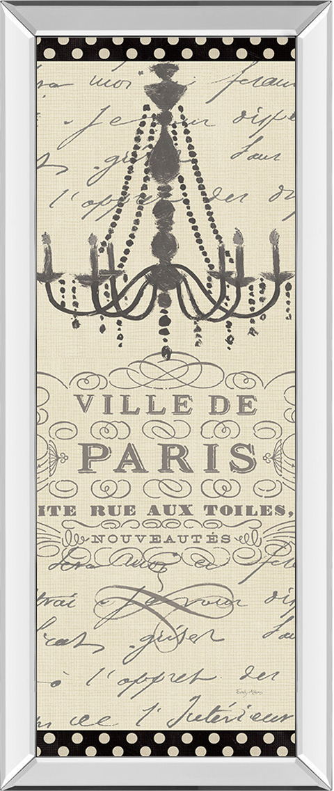 French Couture Panel I By Emily Adams - Mirrored Frame Wall Art - Beige