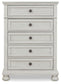 Robbinsdale - Antique White - Five Drawer Chest - Youth