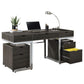 Noorvik - 3 Piece Computer Desk And File Cabinet Set - Dark Oak