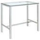 Tolbert - Rectangular Glass Top Pub Bar Table - Chrome