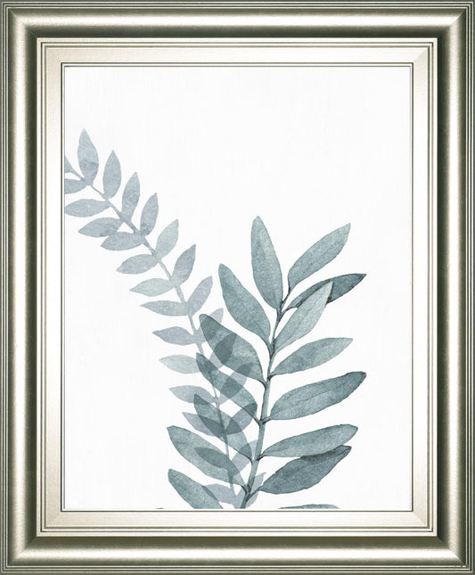 22x26 Blue Botanical Wash II By Conrad Knutsen - Pearl Silver