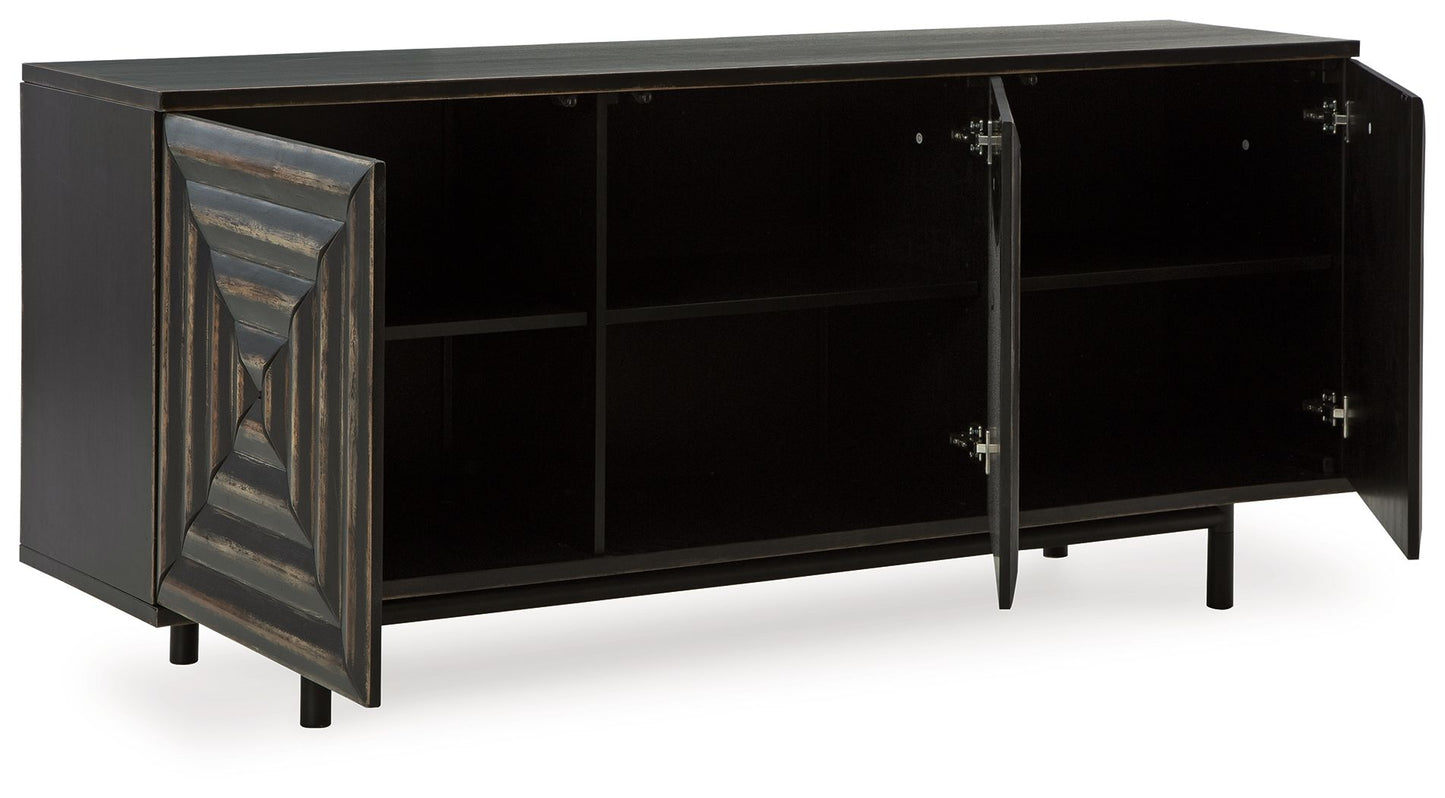 Fair Ridge - Distressed Black - Accent Cabinet