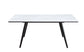 Caspian - Dining Table - White Printed Faux Marble & Black Finish