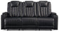 Center Point - Black - Rec Sofa W/Drop Down Table