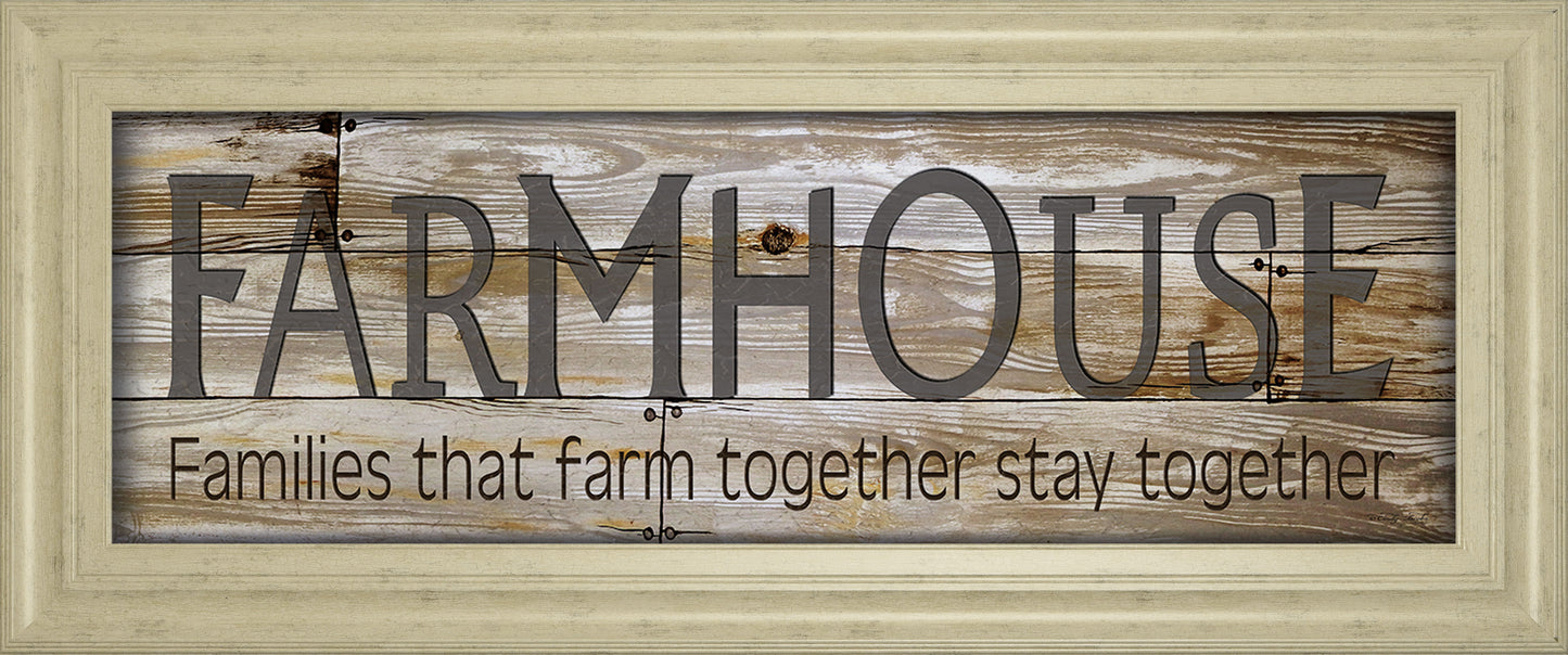 Farmhouse By Cindy Jacobs - Framed Print Wall Art - Dark Brown