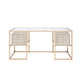 Huyana - Desk - Clear Glass & Gold