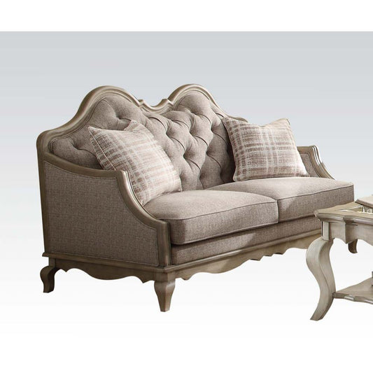 Chelmsford - Loveseat - Beige Fabric & Antique Taupe