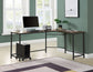 Acme - Dazenus - Computer Desk, Black Finish - Of00042 - Black & Oak Finish