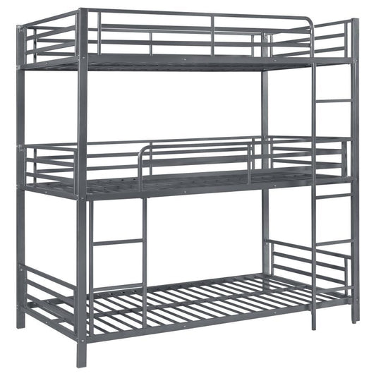 Maynard - Metal Twin Triple Bunk Bed - Gunmetal