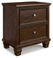 Danabrin - Brown - Two Drawer Nightstand