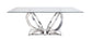 Finley - Dining Table - Clear Glass & Mirrored Silver Finish