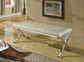 Royce - Bench - Beige PU & Chrome