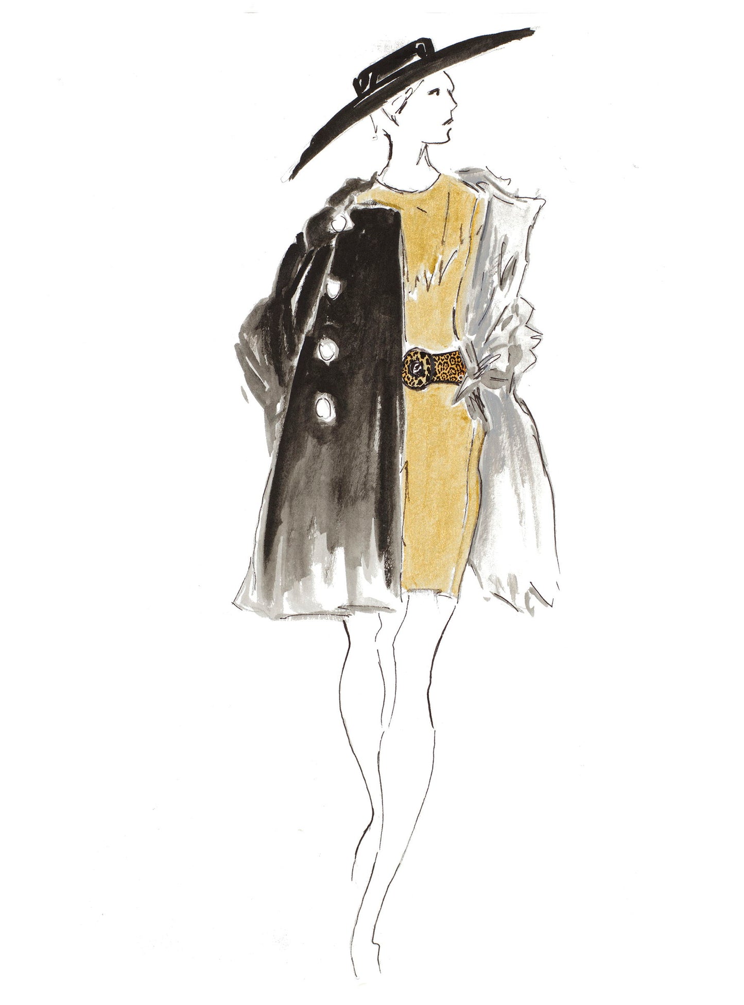 Fashion Sketch I By Patricia Pinto - White