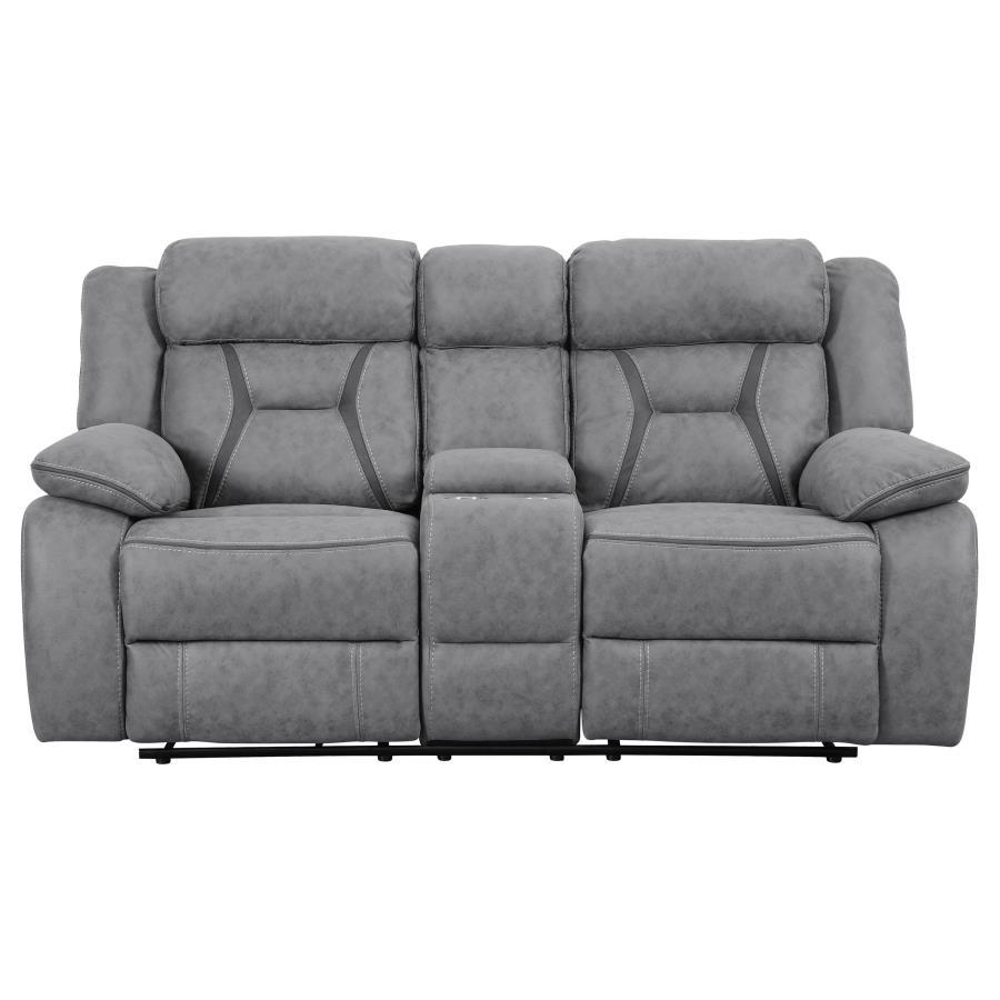 Higgins - Pillow Top Arm Motion Loveseat with Console