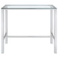 Tolbert - Rectangular Glass Top Pub Bar Table - Chrome