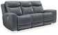 Mindanao - Steel - 2 Pc. - Power Reclining Sofa, Power Reclining Loveseat with Console