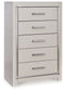 Zyniden - Silver - Five Drawer Chest